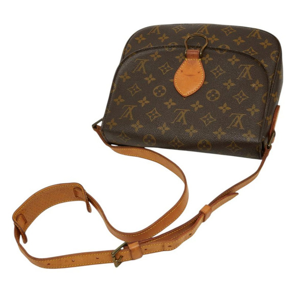 Louis Vuitton Monogram Saint Cloud Crossbody Shoulder Bag Brown Leather